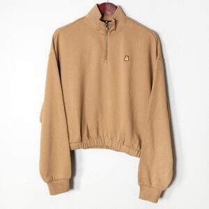 Teddy Fresh Oversized Pullover Tan Size XL Playful Streetwear Y2K NWT